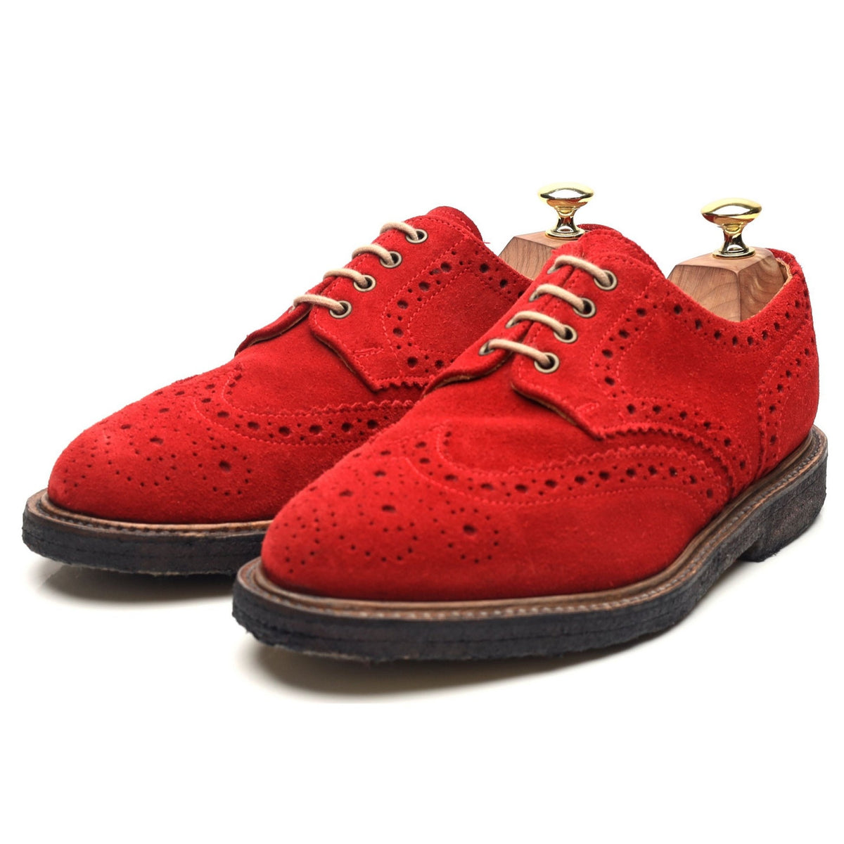 &#39;Olly&#39; Red Suede Derby Brogues UK 7 F