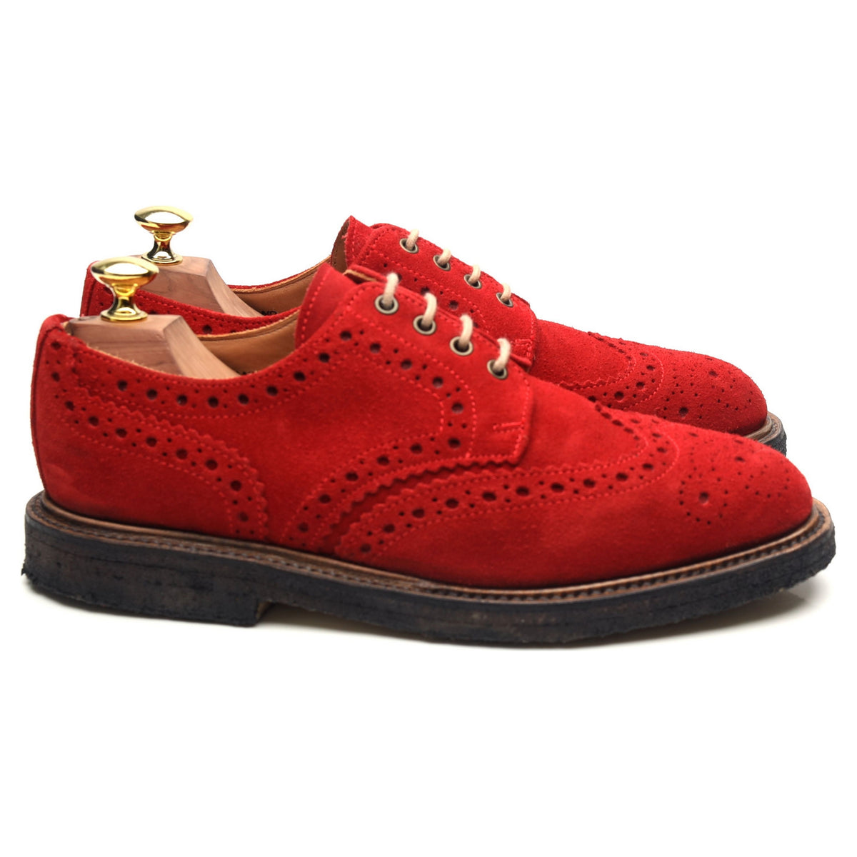 &#39;Olly&#39; Red Suede Derby Brogues UK 7 F