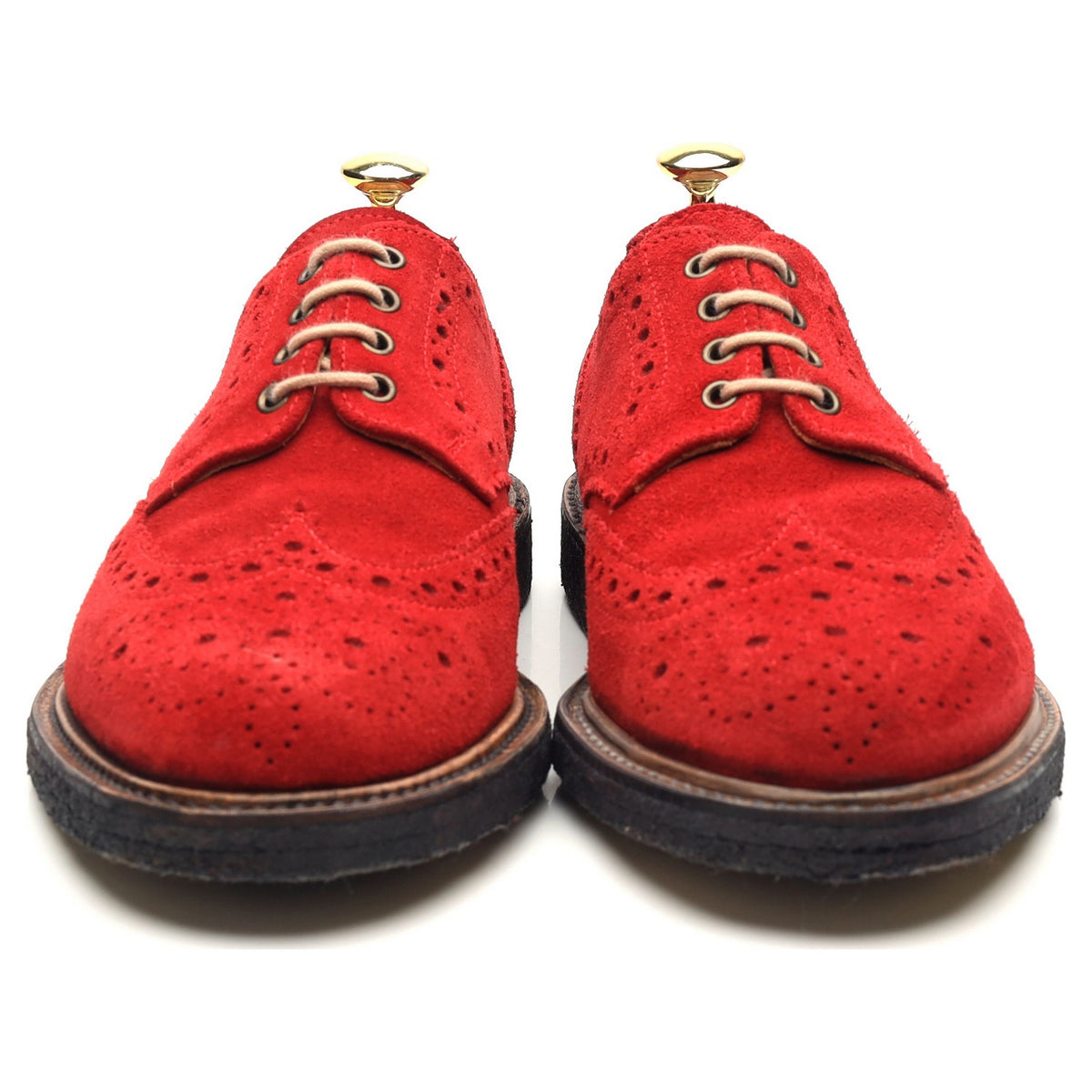 &#39;Olly&#39; Red Suede Derby Brogues UK 7 F