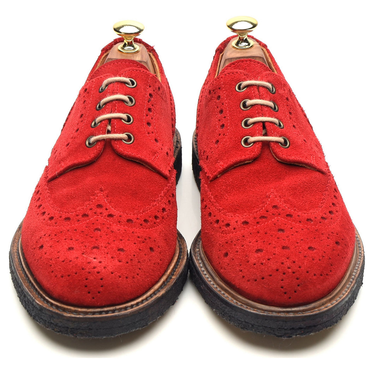 &#39;Olly&#39; Red Suede Derby Brogues UK 7 F