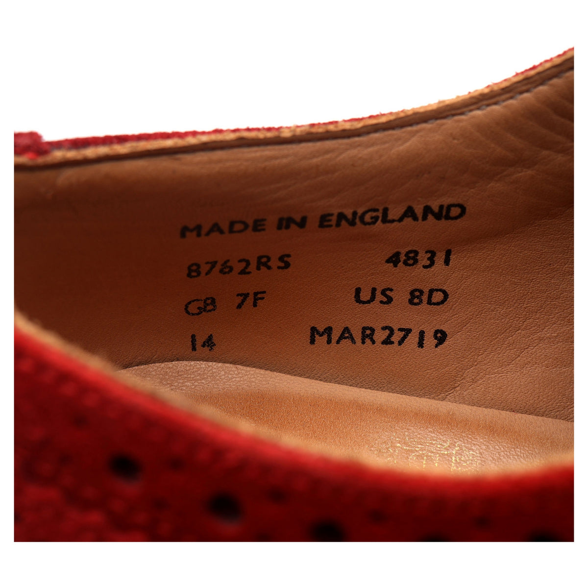 &#39;Olly&#39; Red Suede Derby Brogues UK 7 F