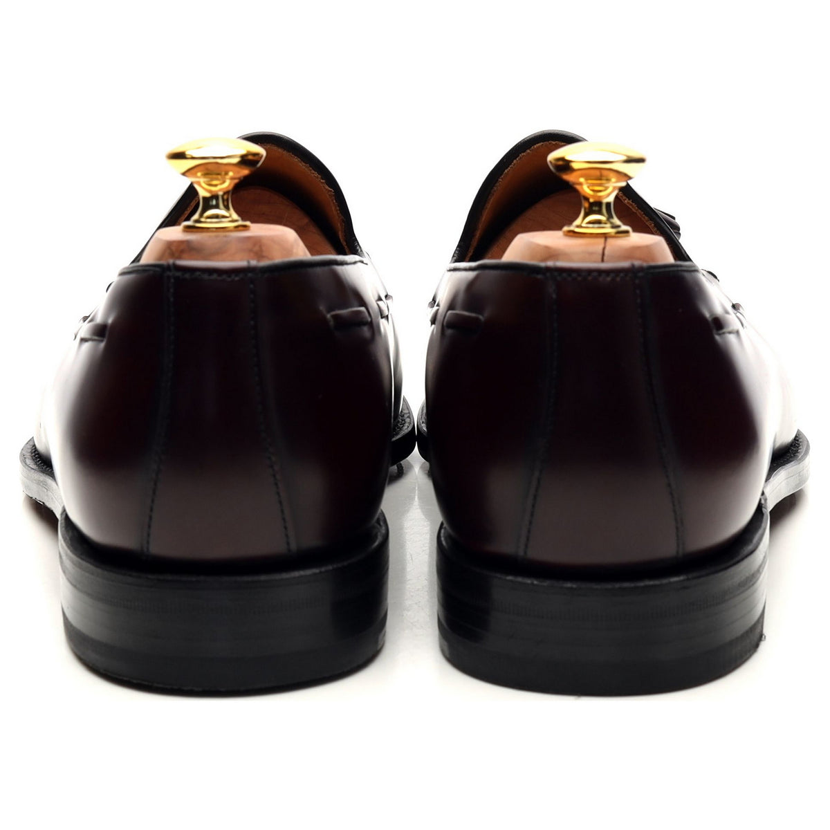 &#39;Barcelona&#39; Burgundy Leather Tassel Loafers UK 12 F