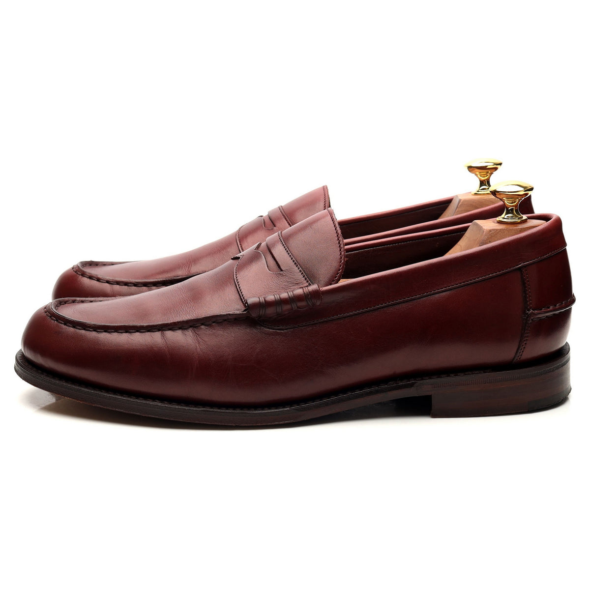 1880 &#39;Hackney&#39; Burgundy Leather Loafers UK 9 F