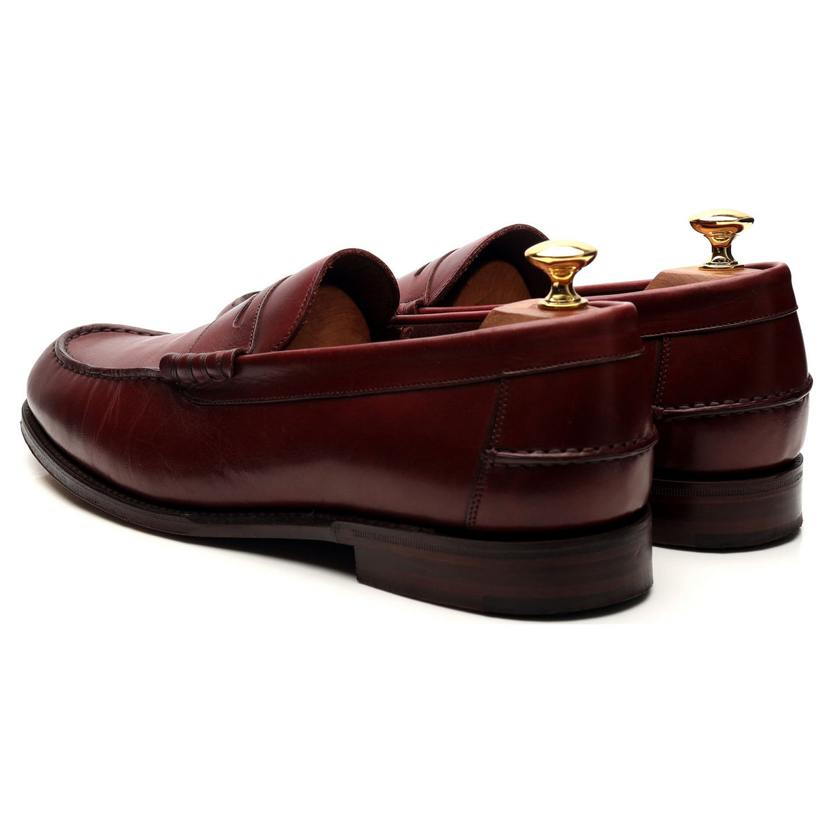 1880 &#39;Hackney&#39; Burgundy Leather Loafers UK 9 F