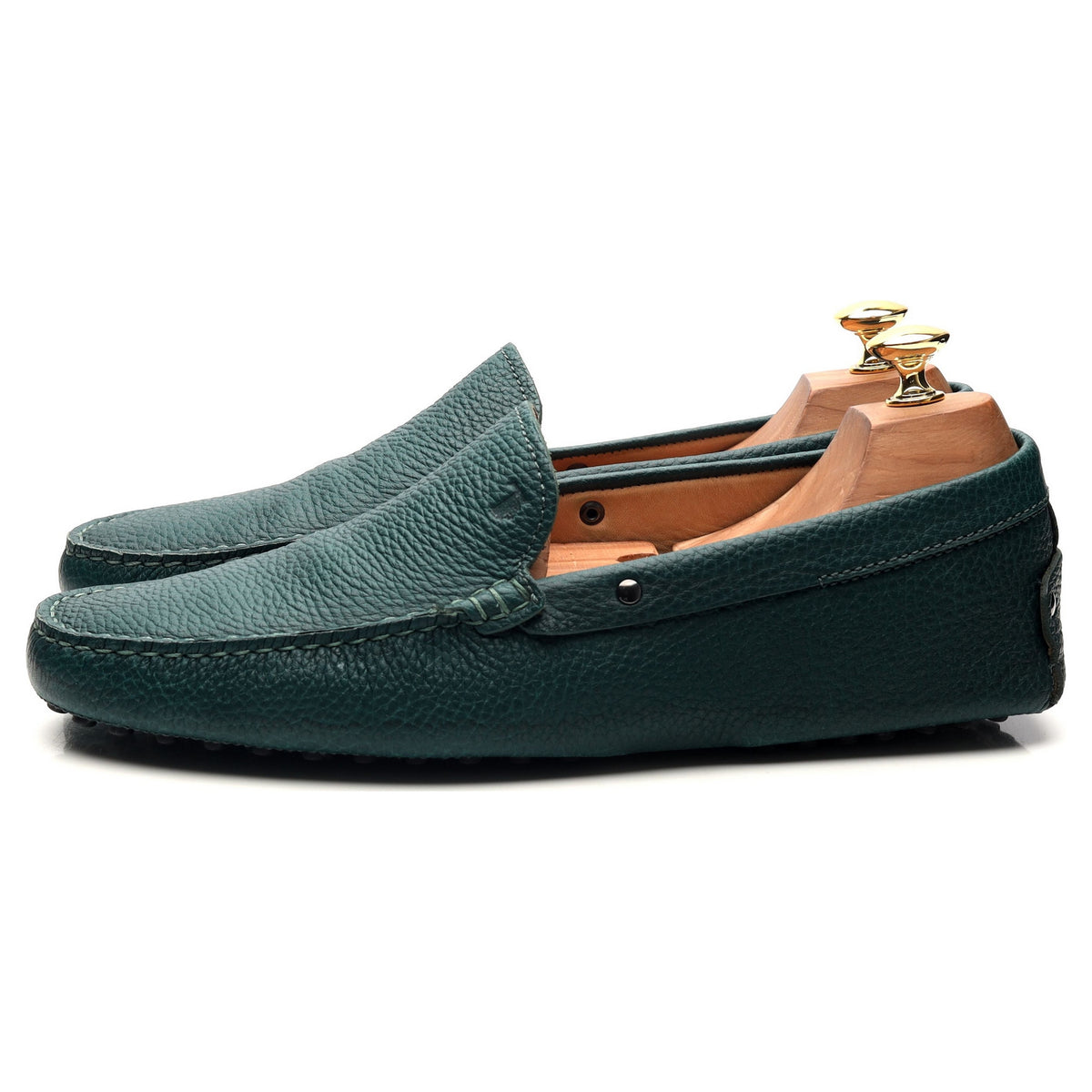 Gommino Green Leather Driving Loafers UK 9