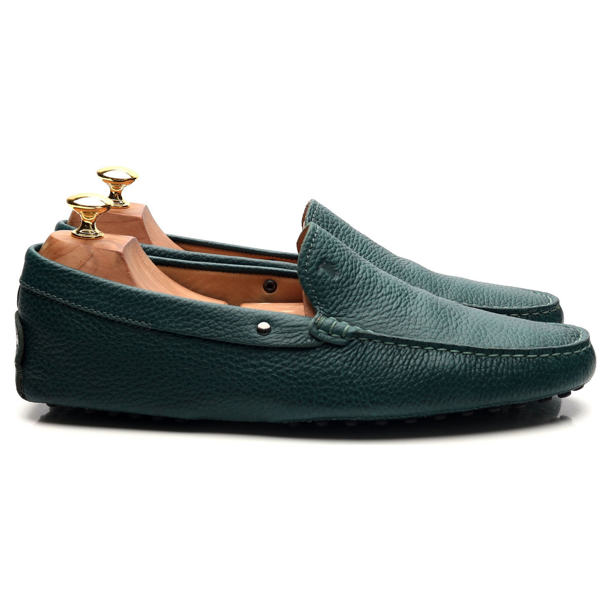 Gommino Green Leather Driving Loafers UK 9