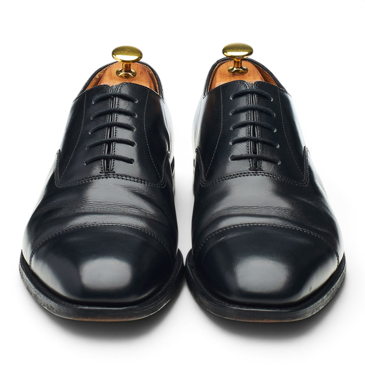 1880 'Aldwych' Black Leather Oxford UK 8.5 F