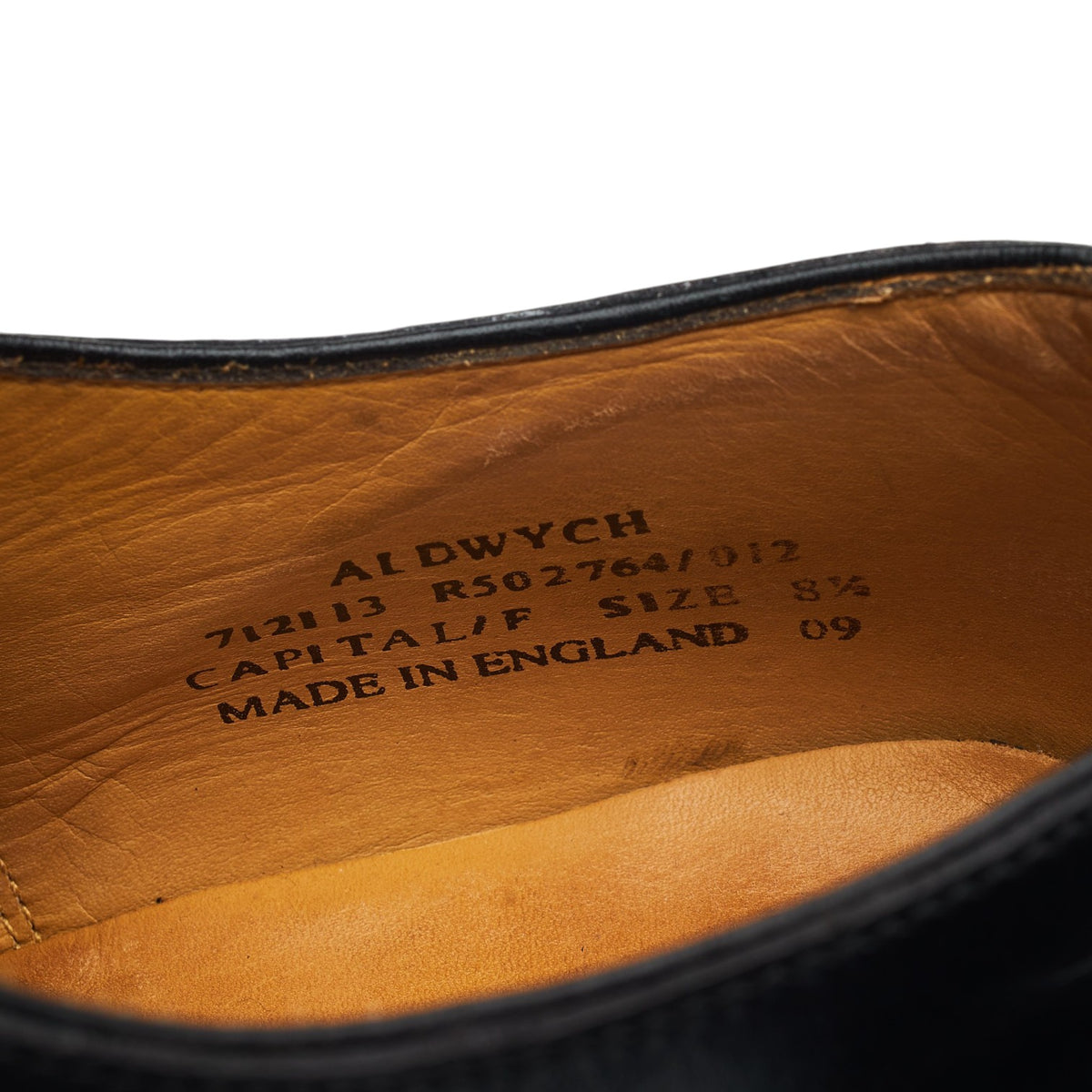 1880 'Aldwych' Black Leather Oxford UK 8.5 F
