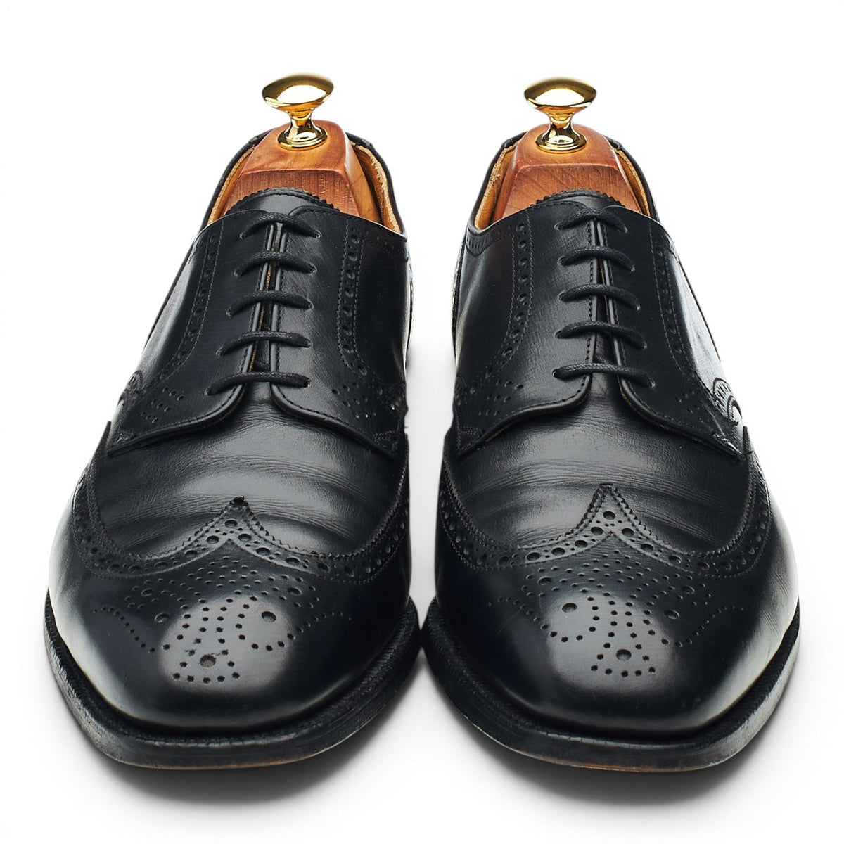 'Salisbury' Black Leather Derby Brogues UK 10 F