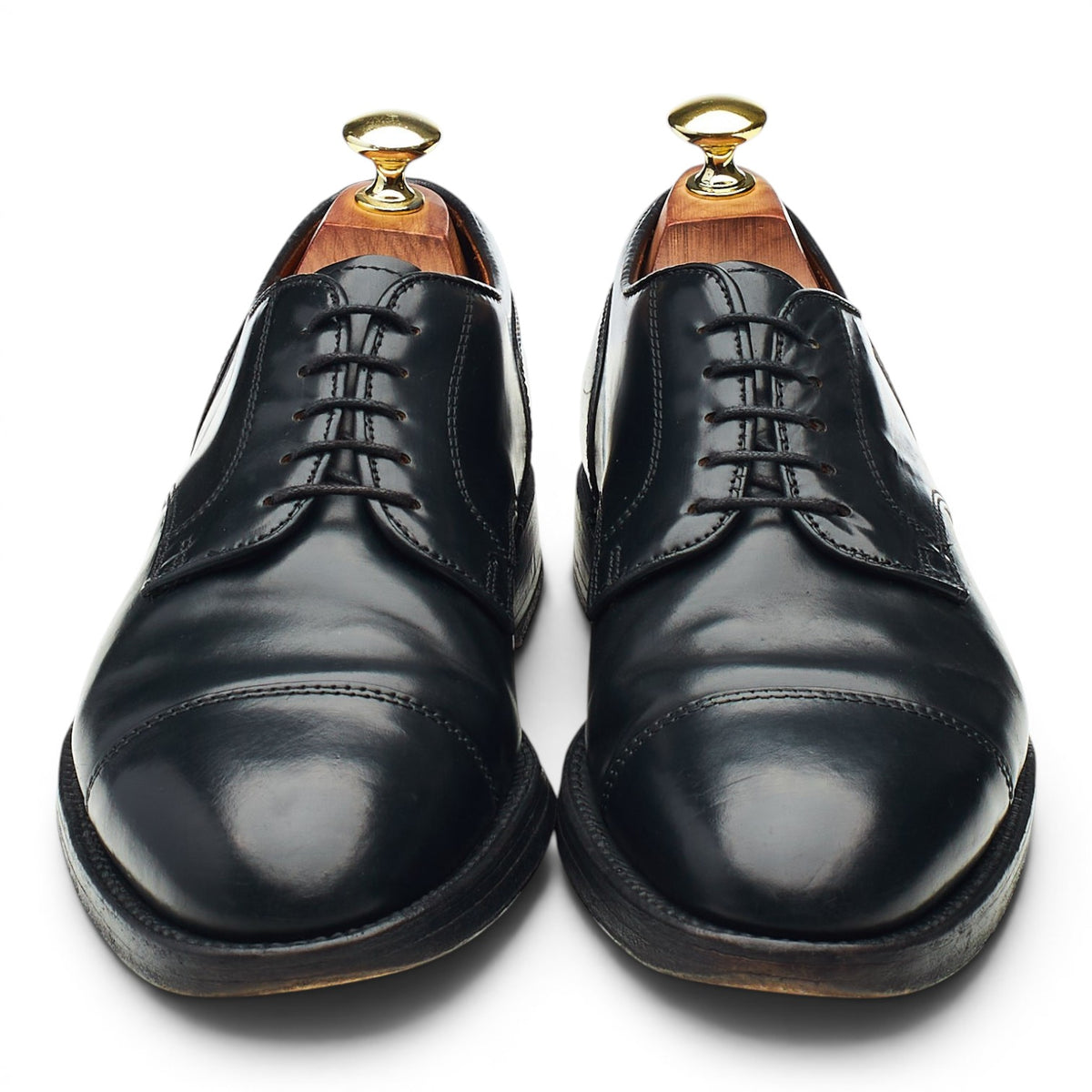'2161' Black Cordovan Leather Derby UK 6 US 7 E