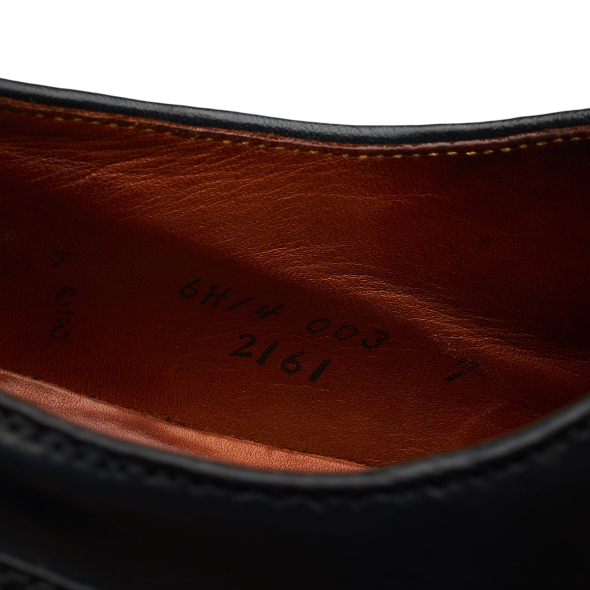 '2161' Black Cordovan Leather Derby UK 6 US 7 E
