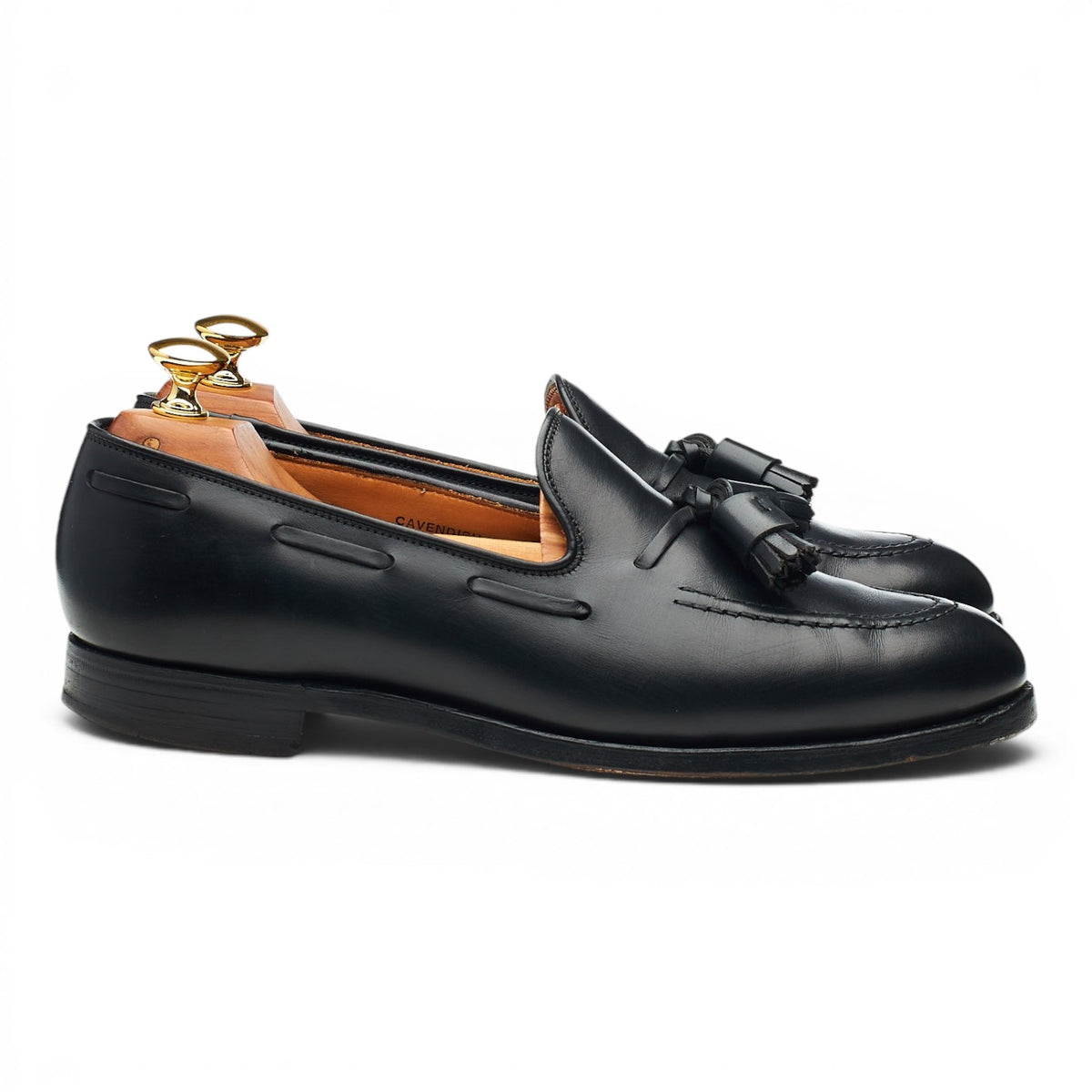 'Cavendish 2' Black Leather Tassel Loafers UK 6.5 E
