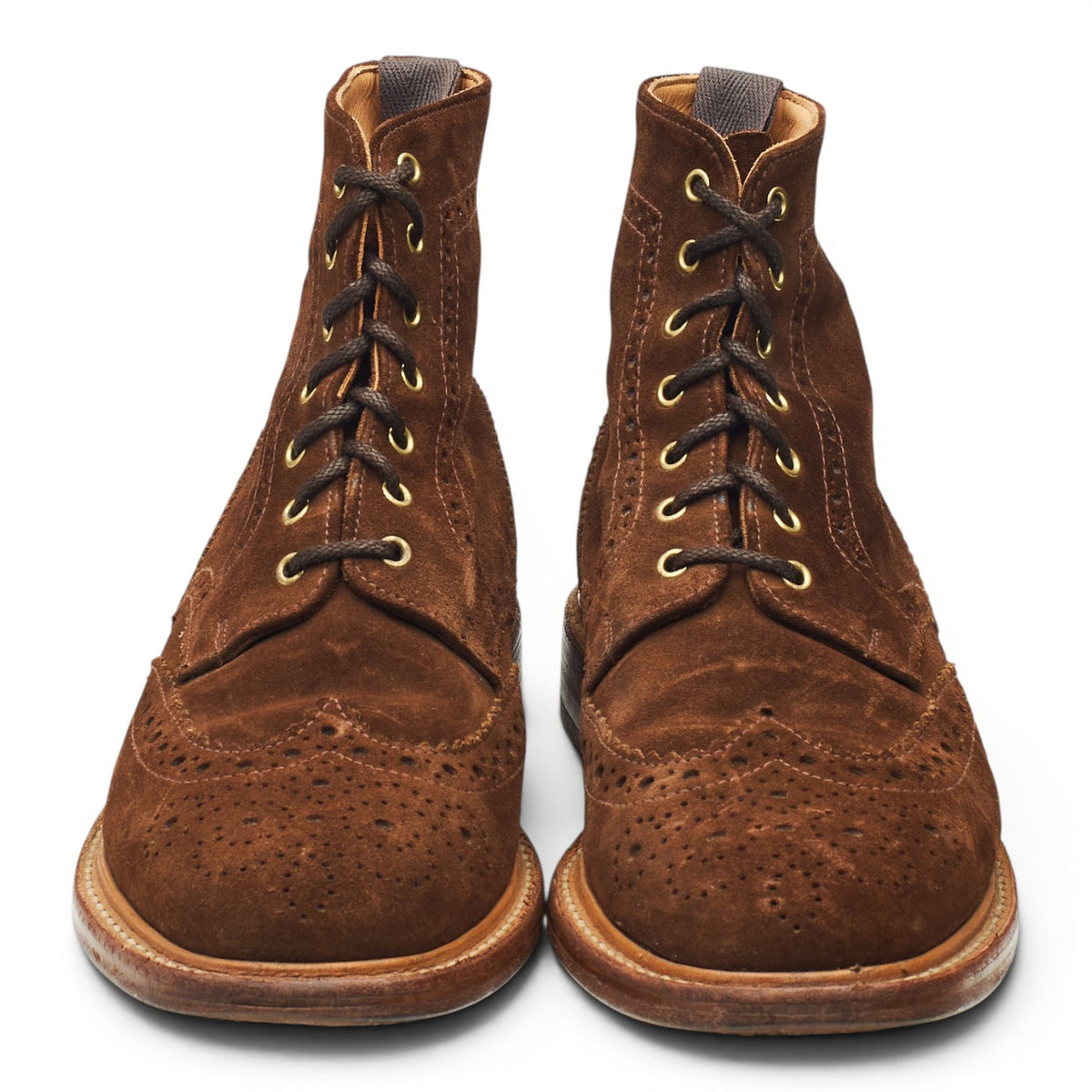 Herring 'Newmarket' Brown Suede Brogue Boots UK 8.5
