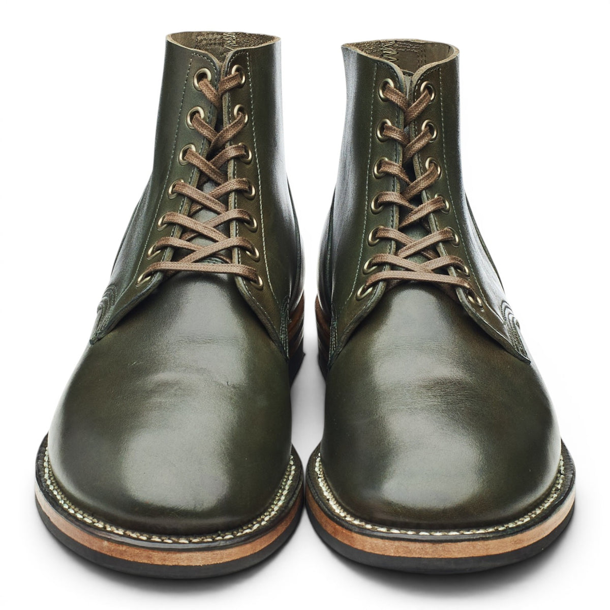Dark Green Leather Service Boots UK 6.5 E