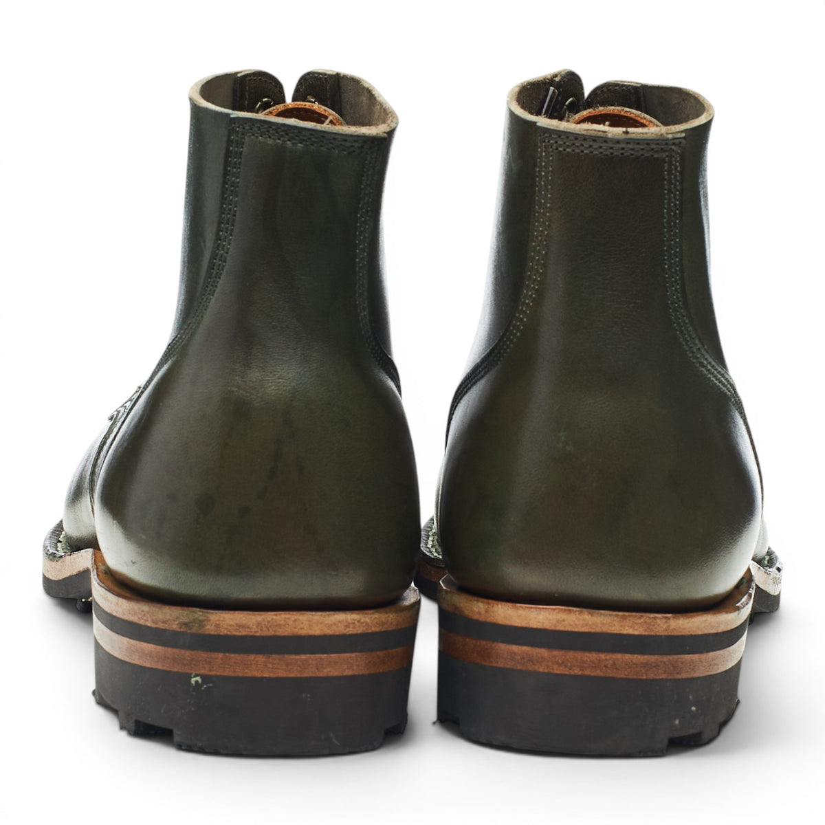 Dark Green Leather Service Boots UK 6.5 E