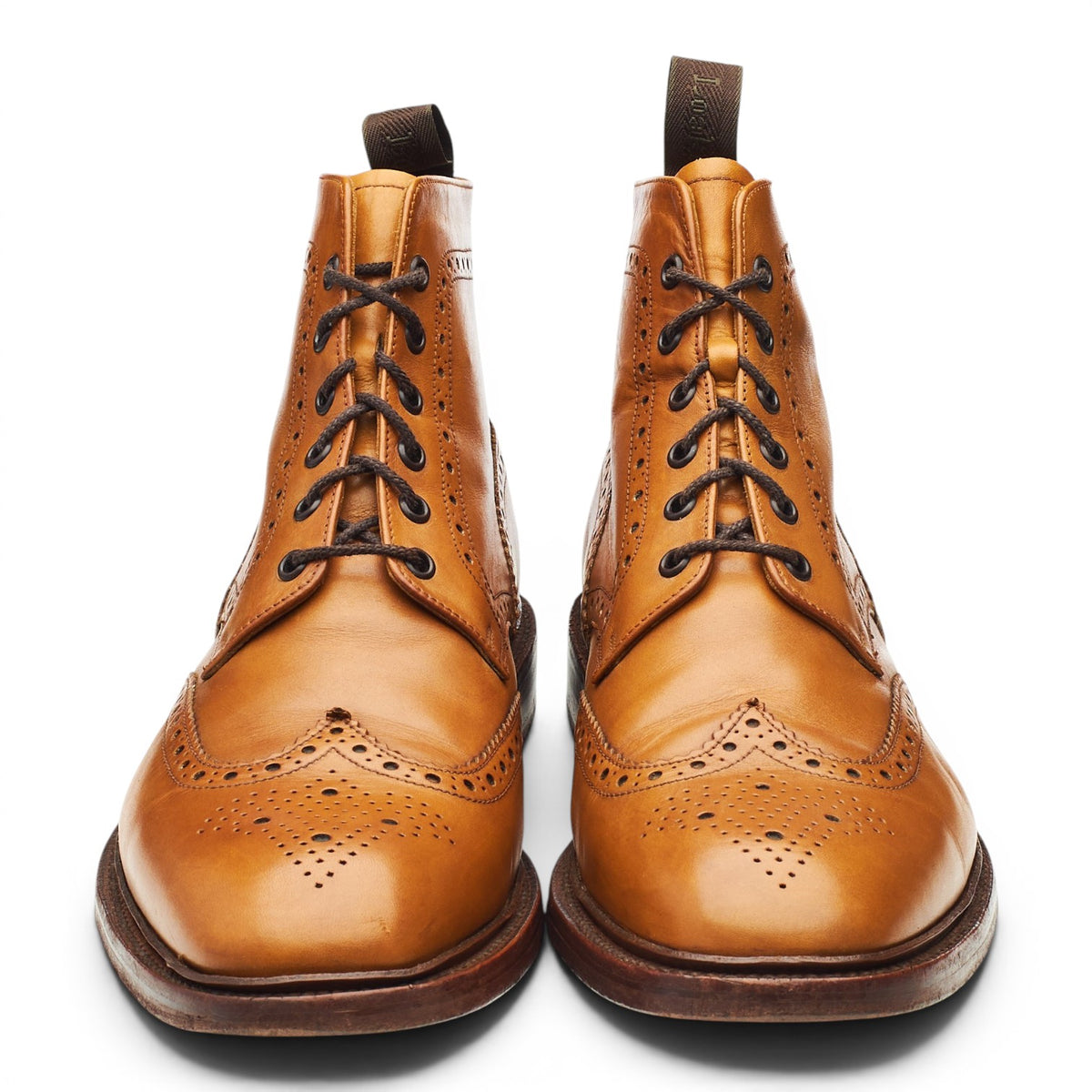 1880 'Burford 2' Tan Brown Leather Brogue Boots UK 11 F
