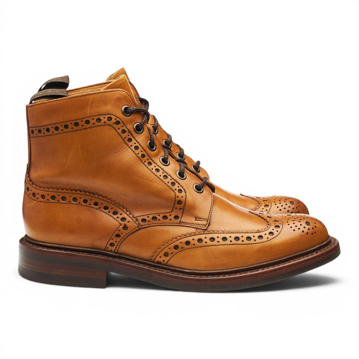 1880 'Bedale' Tan Brown Leather Brogue Boots UK 6 G