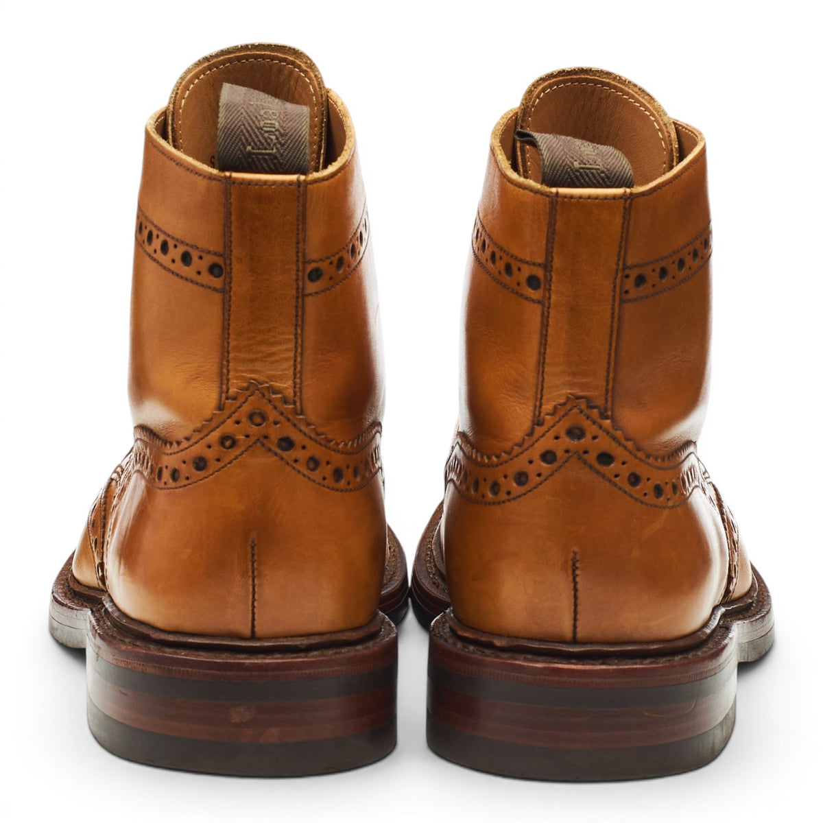 1880 'Bedale' Tan Brown Leather Brogue Boots UK 6 G