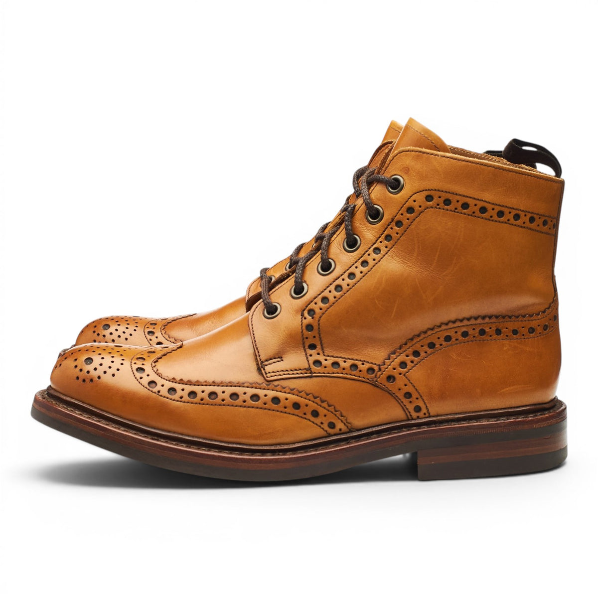 1880 'Bedale' Tan Brown Leather Brogue Boots UK 6 G