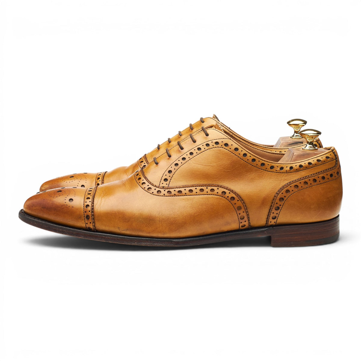 'Maidstone' Tan Brown Leather Oxford Brogues UK 11 F