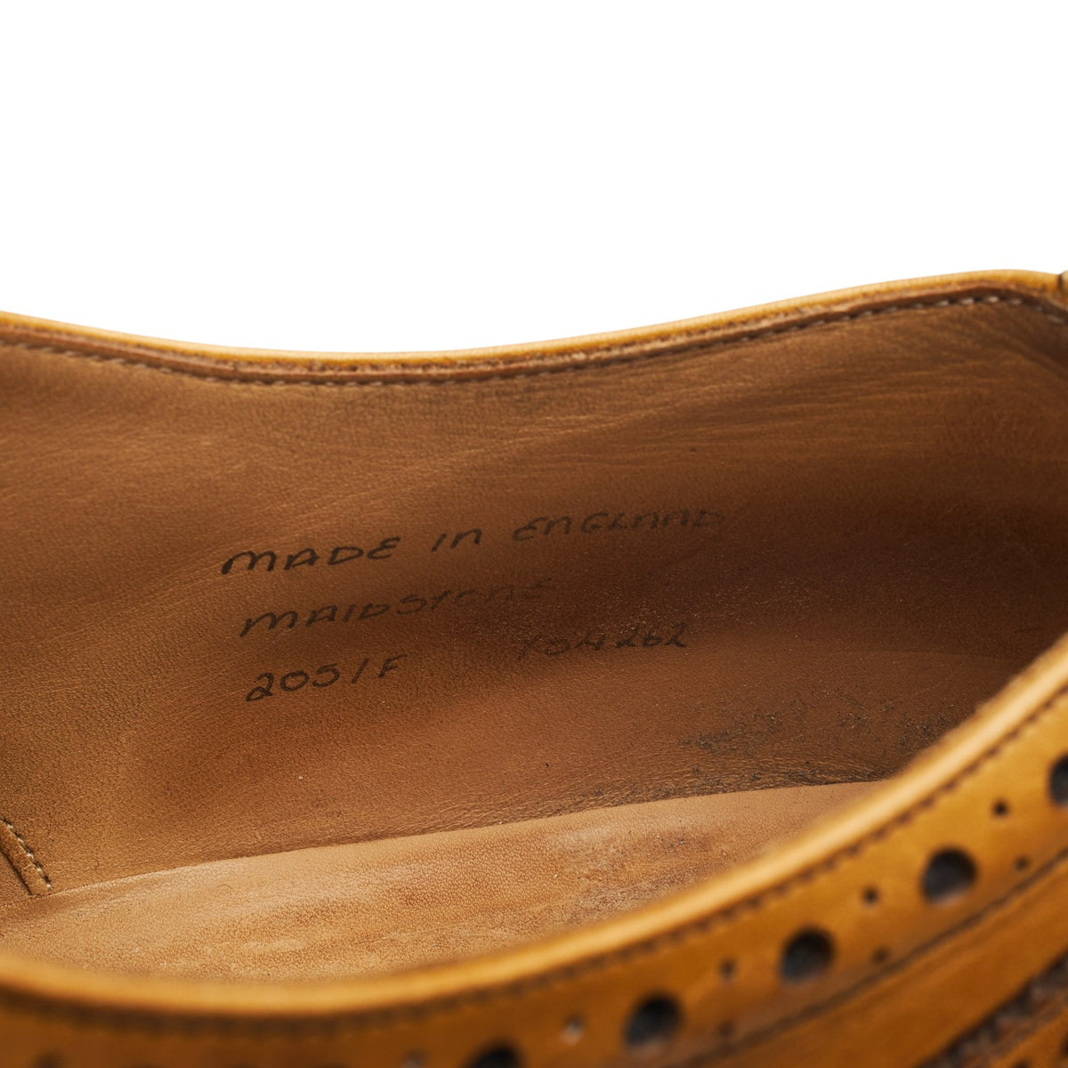 'Maidstone' Tan Brown Leather Oxford Brogues UK 11 F