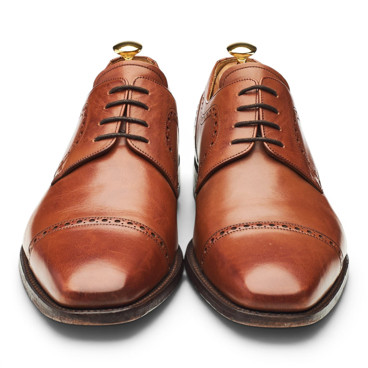 'Leo' Tan Brown Leather Derby Brogues UK 10 G