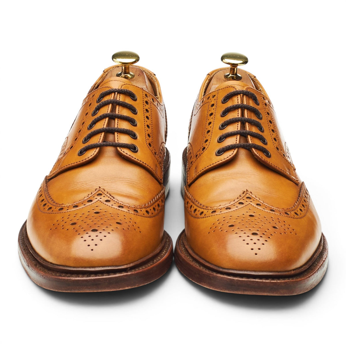 1880 'Chester 2' Tan Brown Leather Derby Brogues UK 8.5 F
