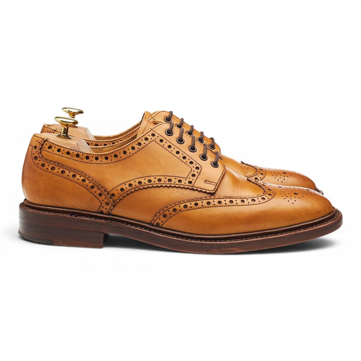 1880 'Chester 2' Tan Brown Leather Derby Brogues UK 8.5 F