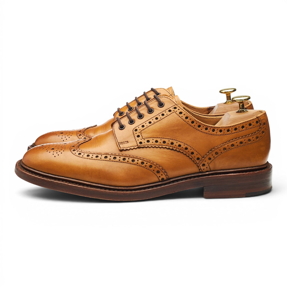 1880 'Chester 2' Tan Brown Leather Derby Brogues UK 8.5 F