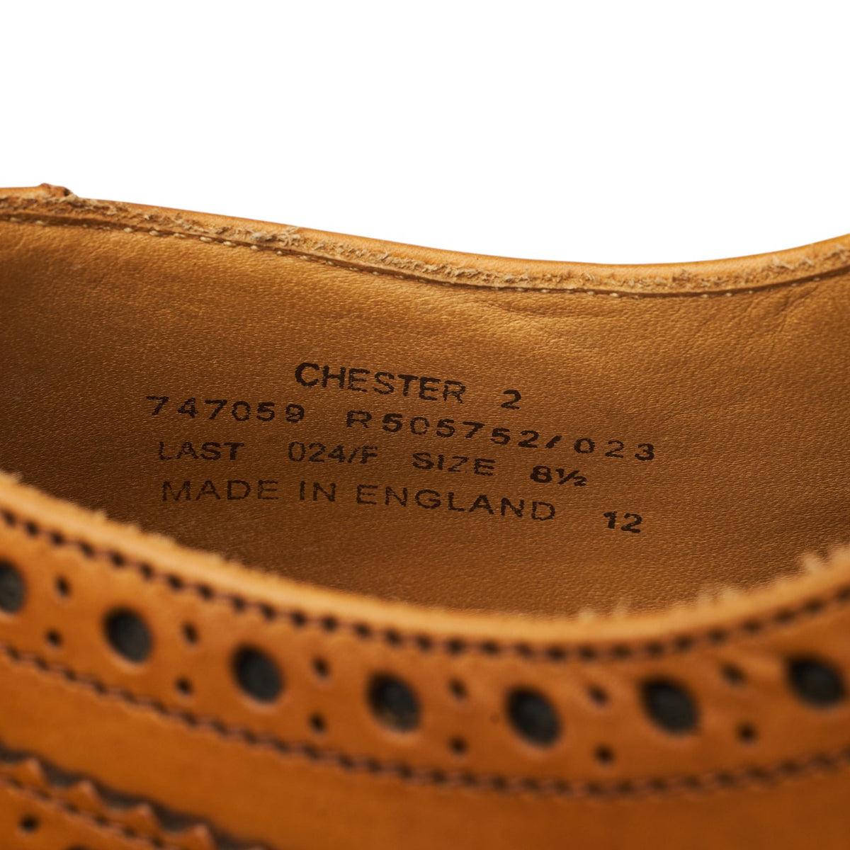 1880 'Chester 2' Tan Brown Leather Derby Brogues UK 8.5 F