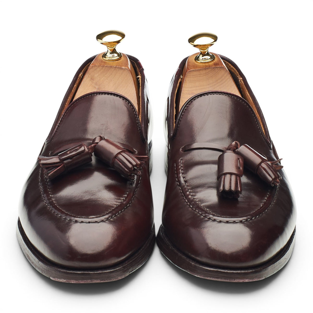 'Cavendish 2' Burgundy Cordovan Leather Tassel Loafers UK 6.5 E