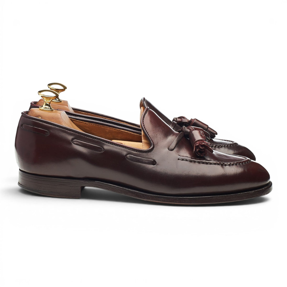 'Cavendish 2' Burgundy Cordovan Leather Tassel Loafers UK 6.5 E
