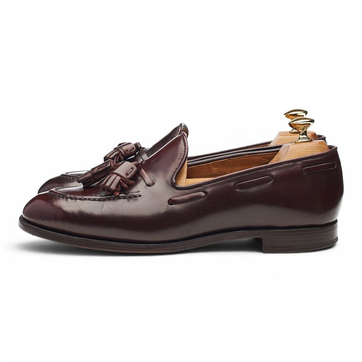 'Cavendish 2' Burgundy Cordovan Leather Tassel Loafers UK 6.5 E