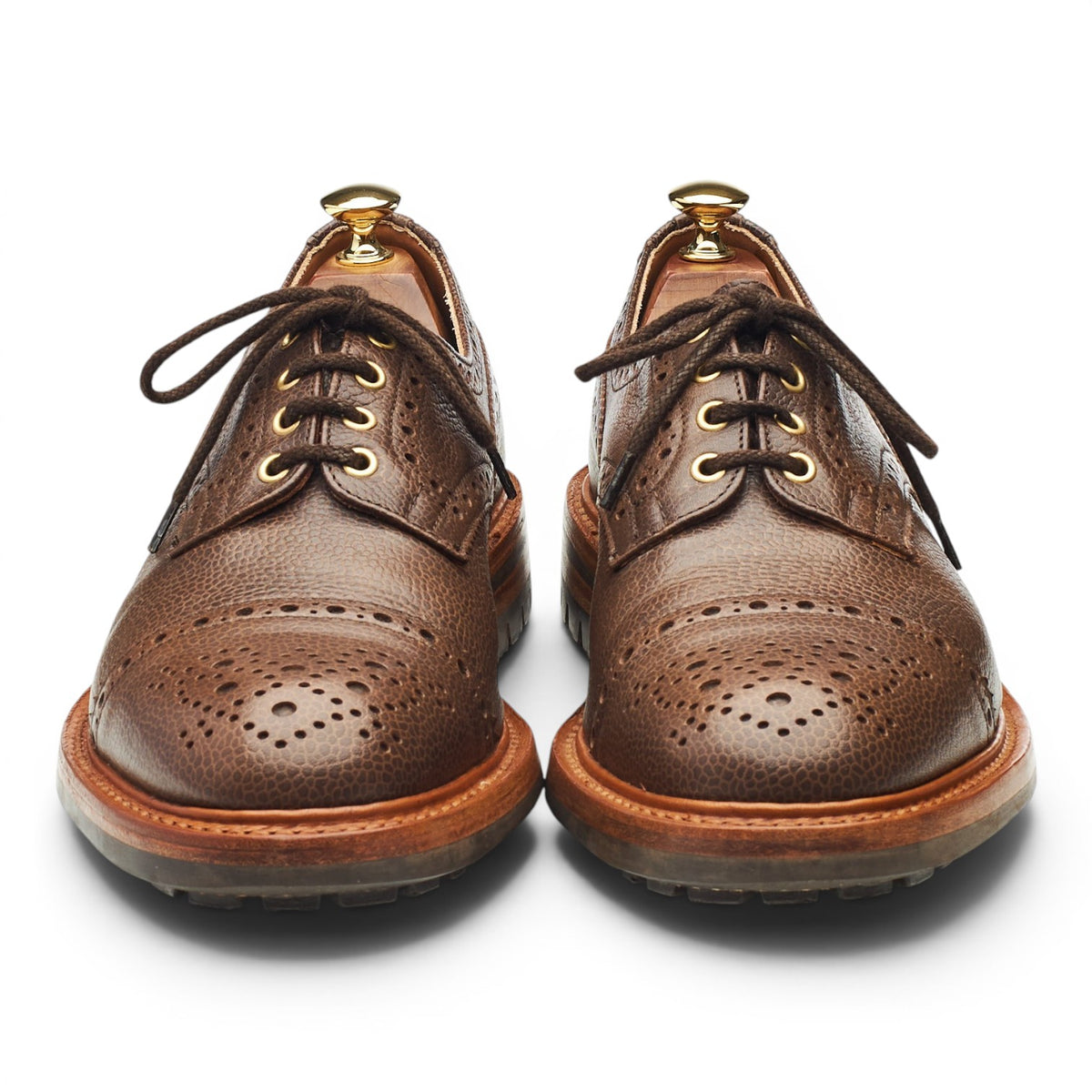 '7047' Brown Grain Leather Derby Brogues UK 9