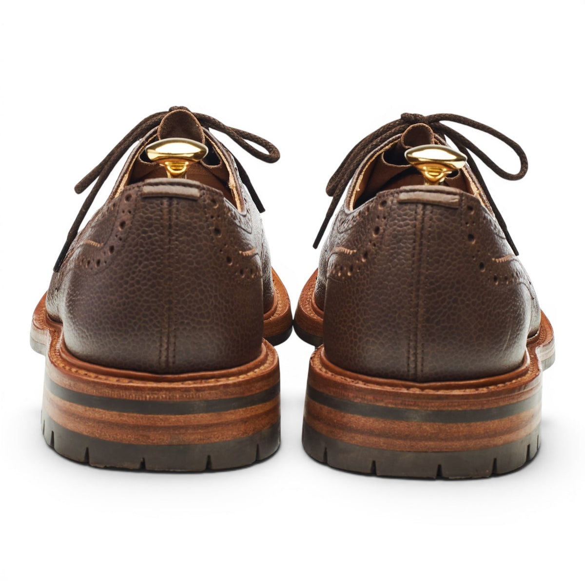 '7047' Brown Grain Leather Derby Brogues UK 9