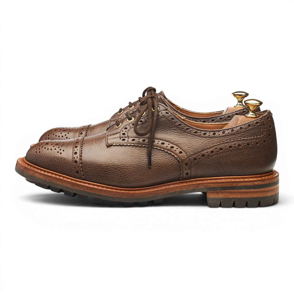 '7047' Brown Grain Leather Derby Brogues UK 9