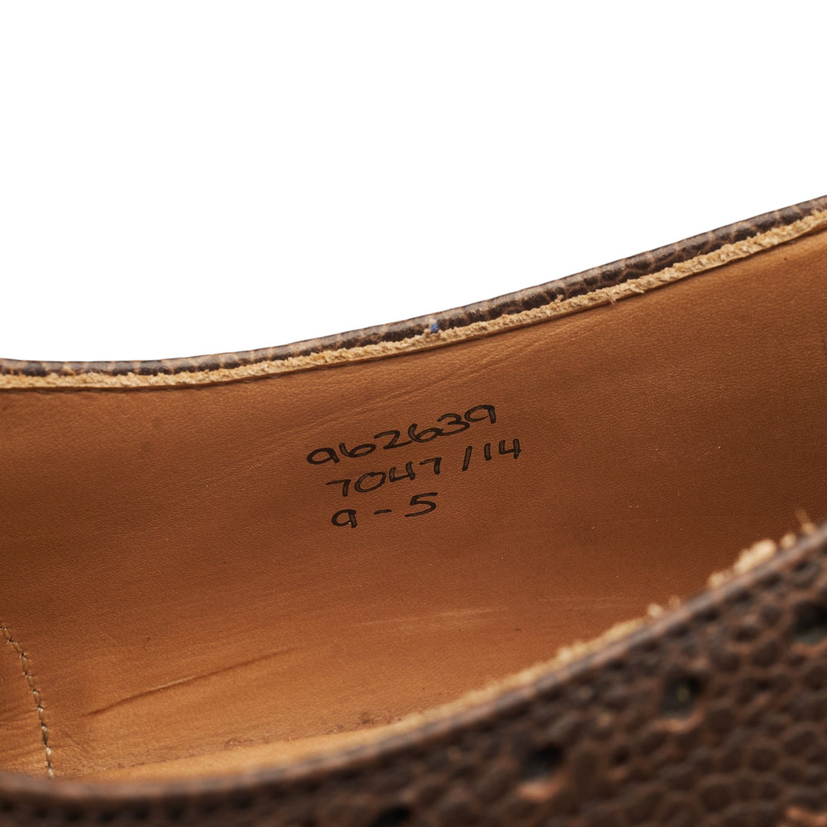 '7047' Brown Grain Leather Derby Brogues UK 9