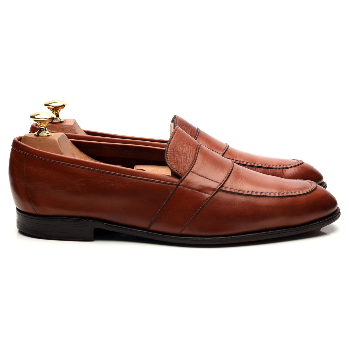 &#39;Buckingham&#39; Tan Brown Leather Loafers UK 9.5 E