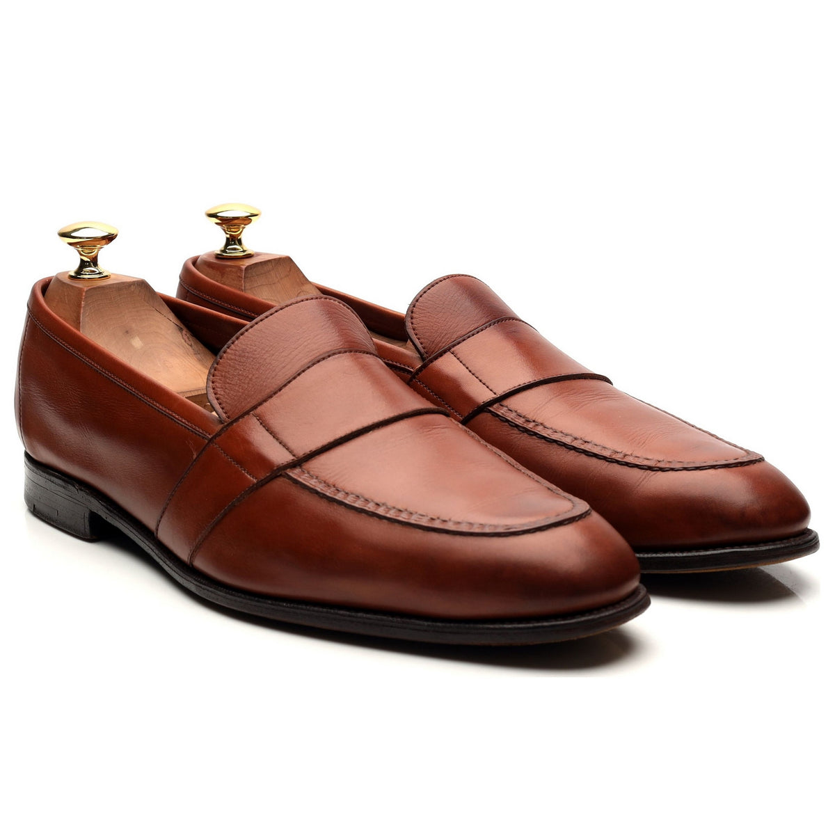 &#39;Buckingham&#39; Tan Brown Leather Loafers UK 9.5 E