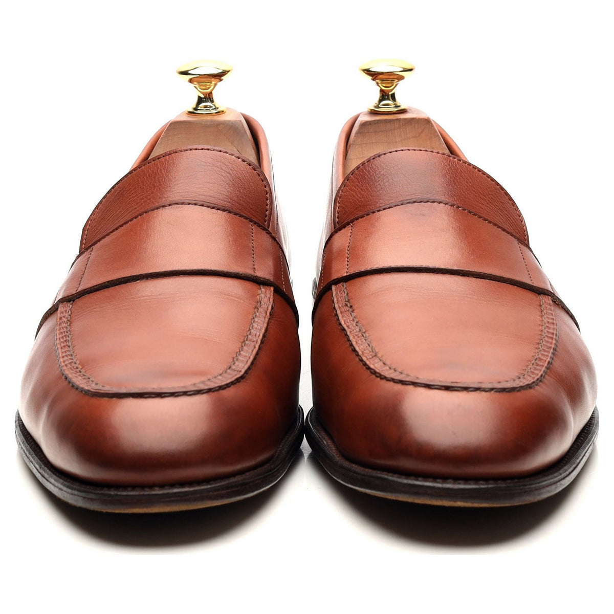 &#39;Buckingham&#39; Tan Brown Leather Loafers UK 9.5 E