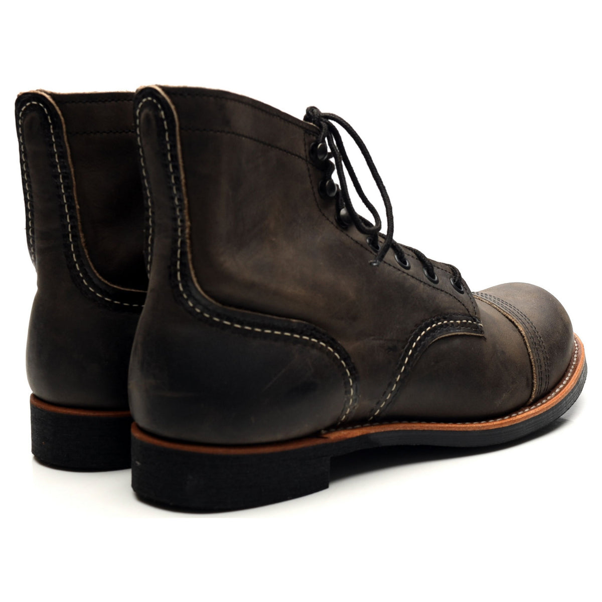 &#39;8086&#39; Dark Grey Leather Iron Ranger Boots UK 7 US 8