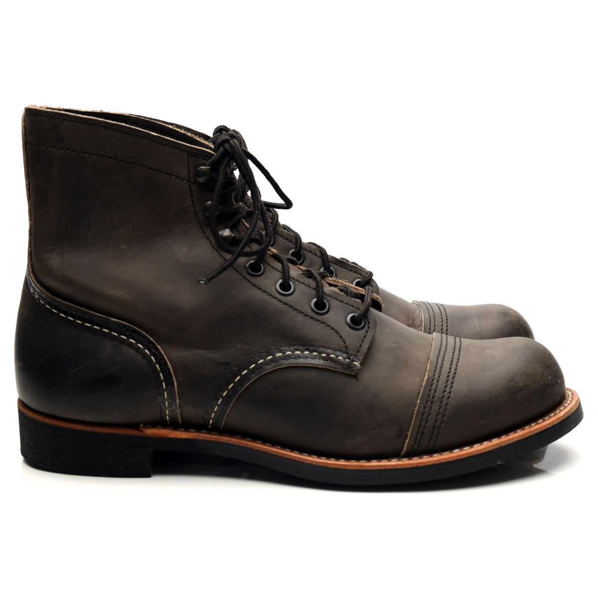 &#39;8086&#39; Dark Grey Leather Iron Ranger Boots UK 7 US 8