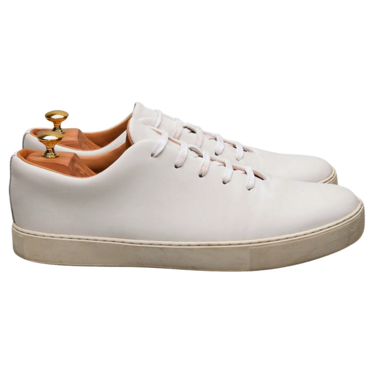 &#39;Upton&#39; White Leather Wholecut Sneakers UK 11 G