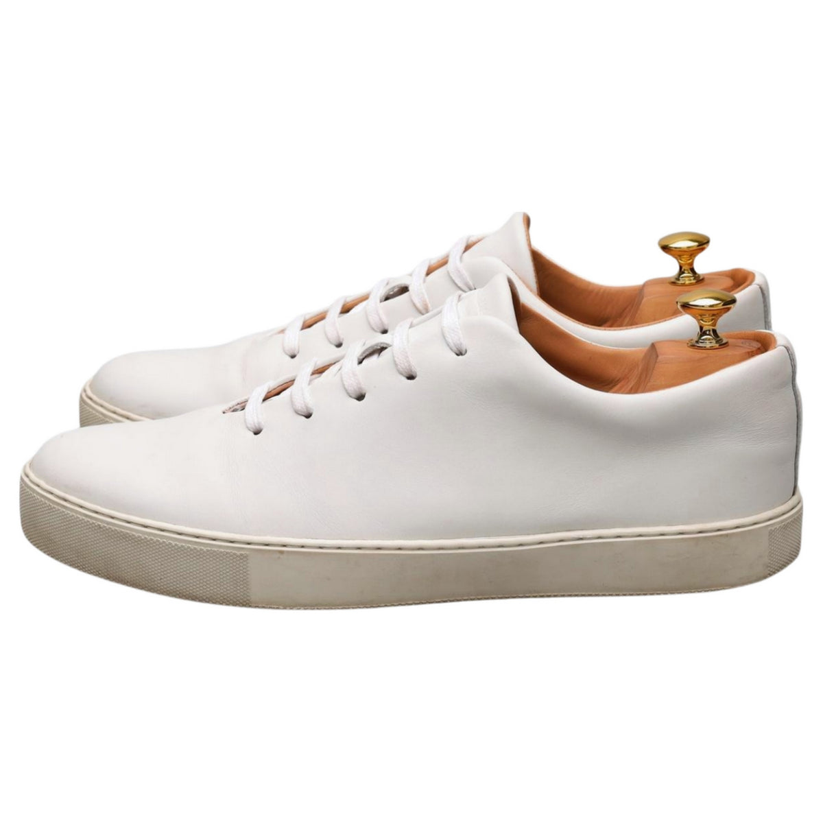 &#39;Upton&#39; White Leather Wholecut Sneakers UK 11 G