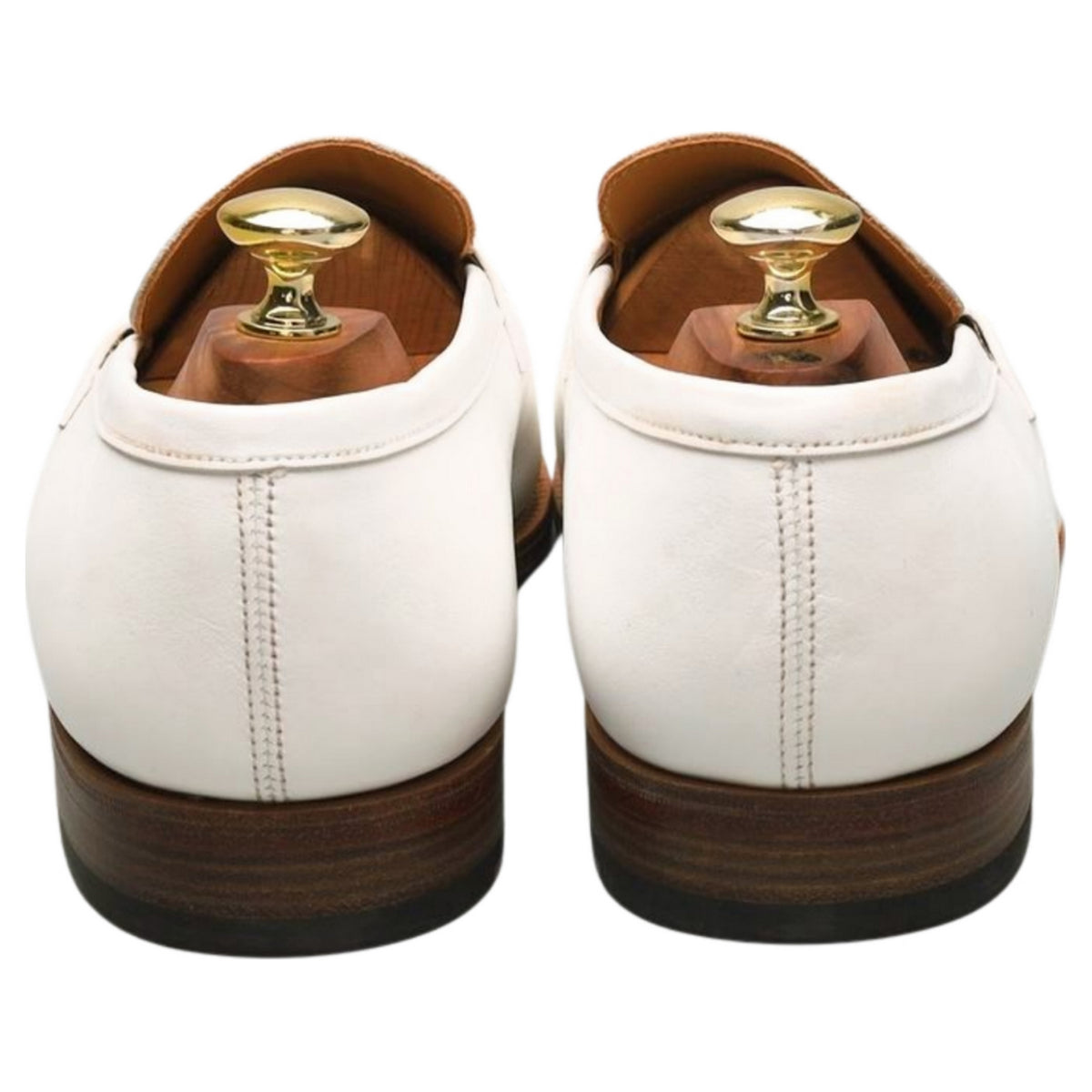 &#39;180 Mocassin&#39; White Leather Loafers 7 E UK 8
