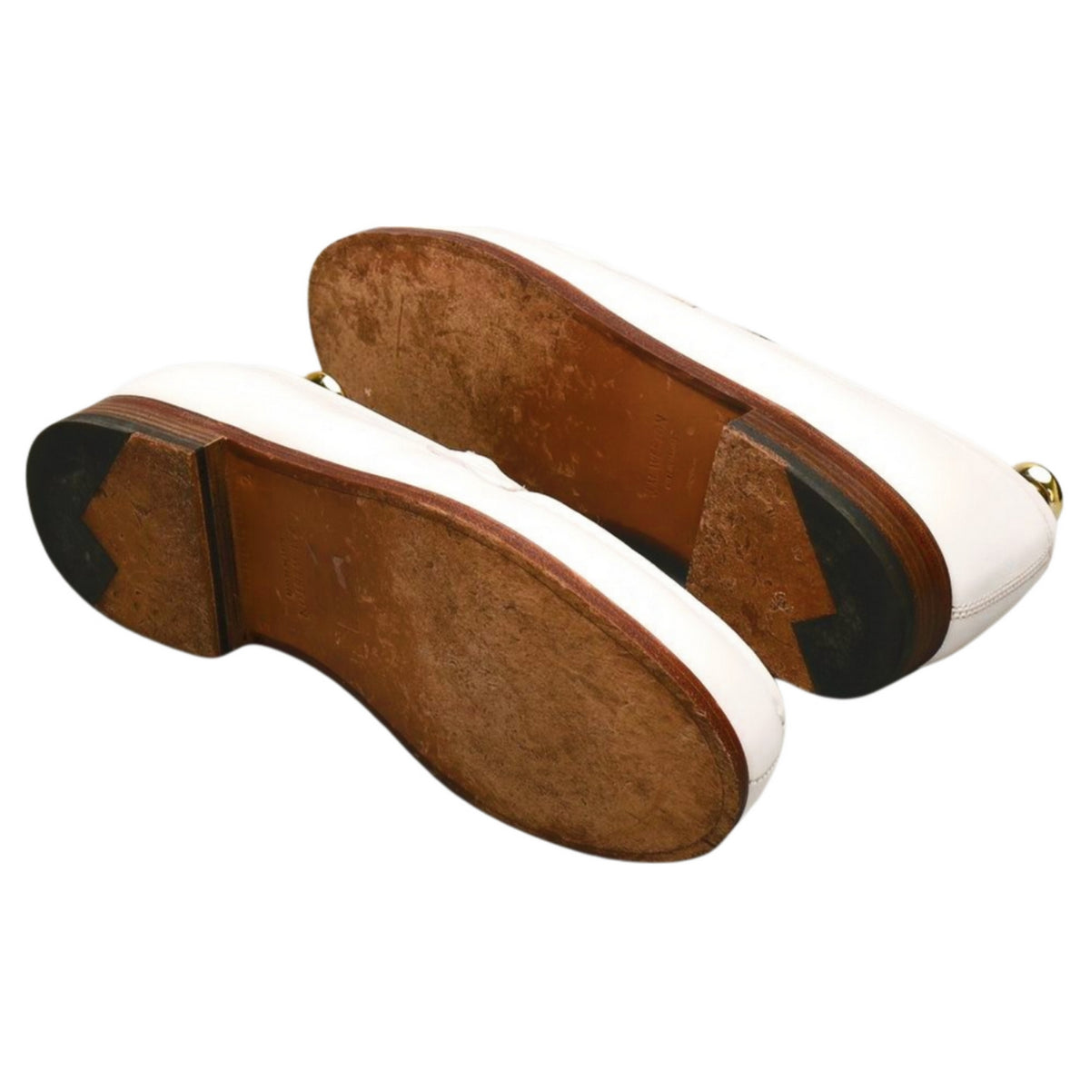 &#39;180 Mocassin&#39; White Leather Loafers 7 E UK 8