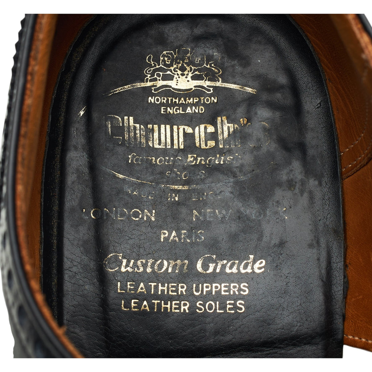 'Chetwynd' Black Leather Oxford Brogues UK 8 F