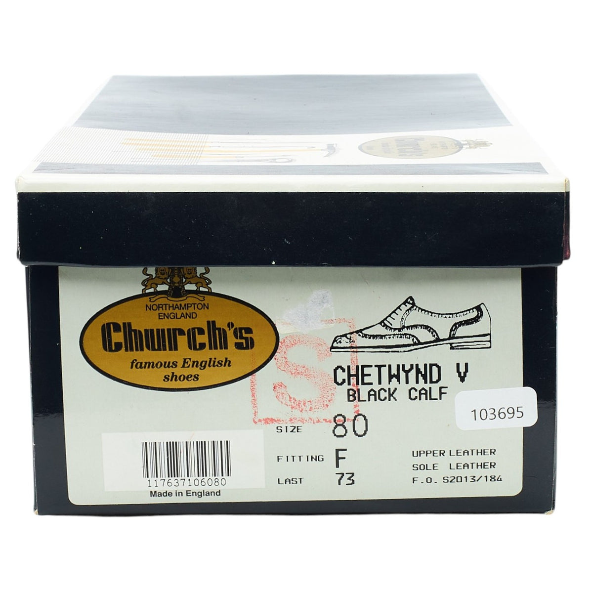 'Chetwynd' Black Leather Oxford Brogues UK 8 F