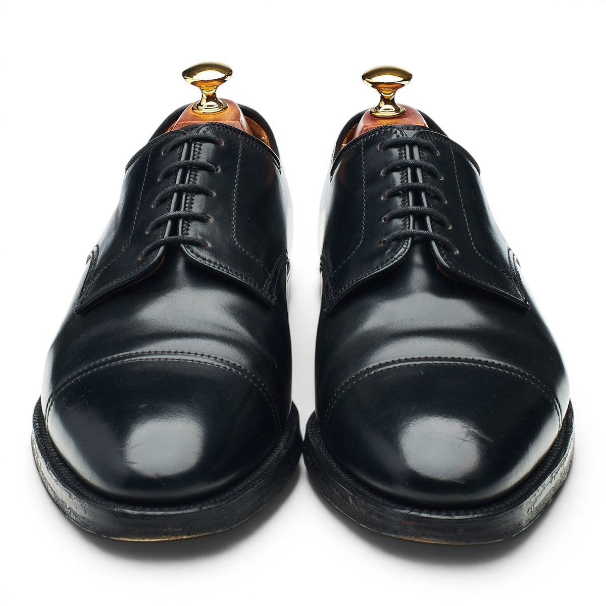 'Bradford' Black Cordovan Leather Derby UK 8.5 E