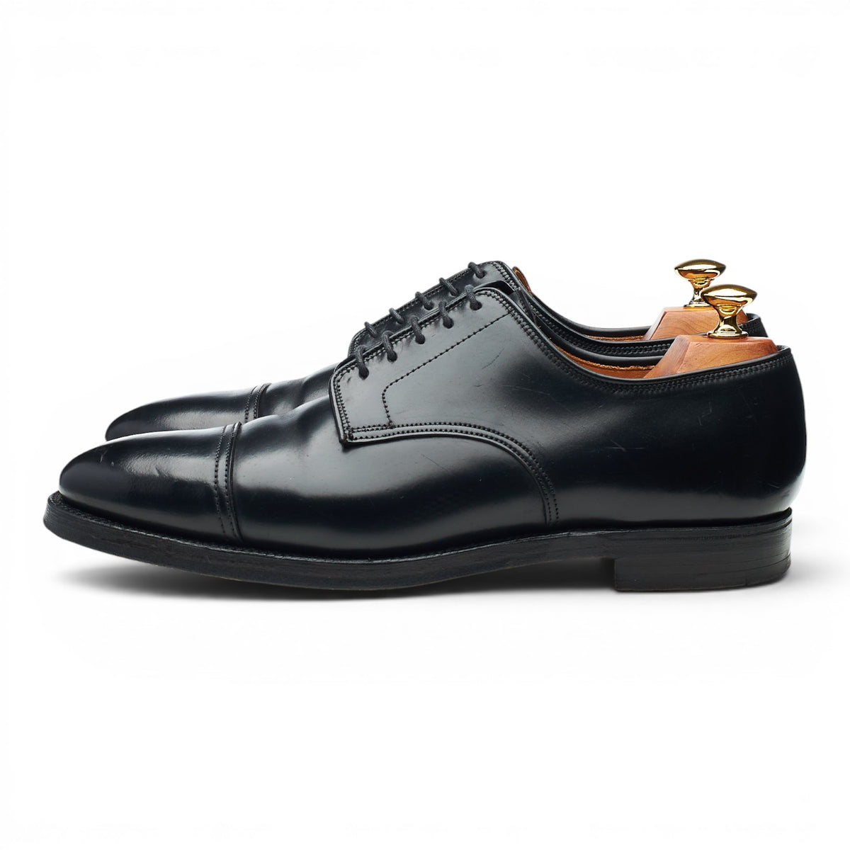 'Bradford' Black Cordovan Leather Derby UK 8.5 E